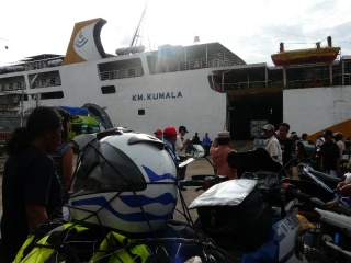 Inside port area, awaiting embarkation onboard the RoRo M/V KM Kumala