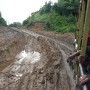 Everyone is hoping our truck does not slip into the trench or if the mud wall we\'re rolling on above does not give way. It really is deeper than it looks on image
