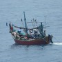 Fishermen going out to sea as our RoRo approached Surabaya, Java