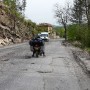Bad road passage in outback Bulgaria