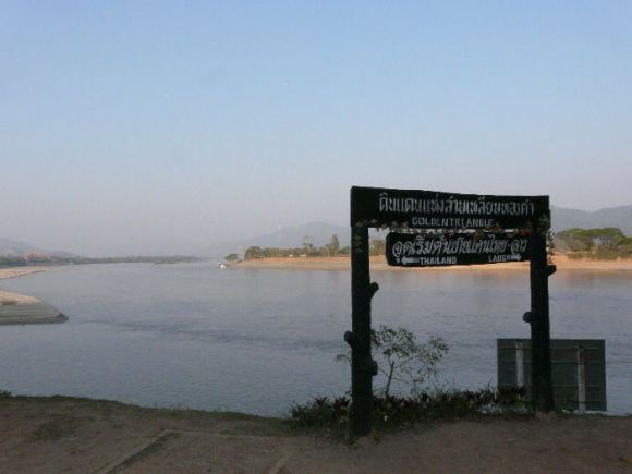 Here at the village of Sop Ruak, one get the view from Thailand of Mynamar on the upper left side of the Mekong and Laos to the right on the opposite bank.
