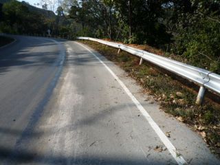The culprit - spilled diesel on the road. Photo courtesy of Anja.