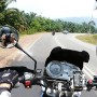 Cockpit view of Solomon's bike ahead of us