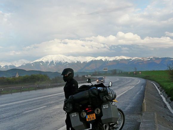 Wet day near Carpathian mountain range