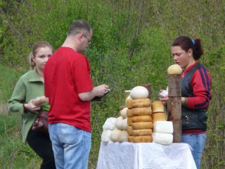 Cheese seller by roadside