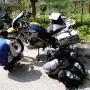 Tying up front brake hose