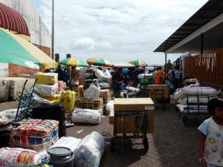 View of the passenger port of Tawau. It is quite chaotic here. Tawau is the main entry / exit point for Indonesian workers to Sabah. Very few tourists transit via this border.